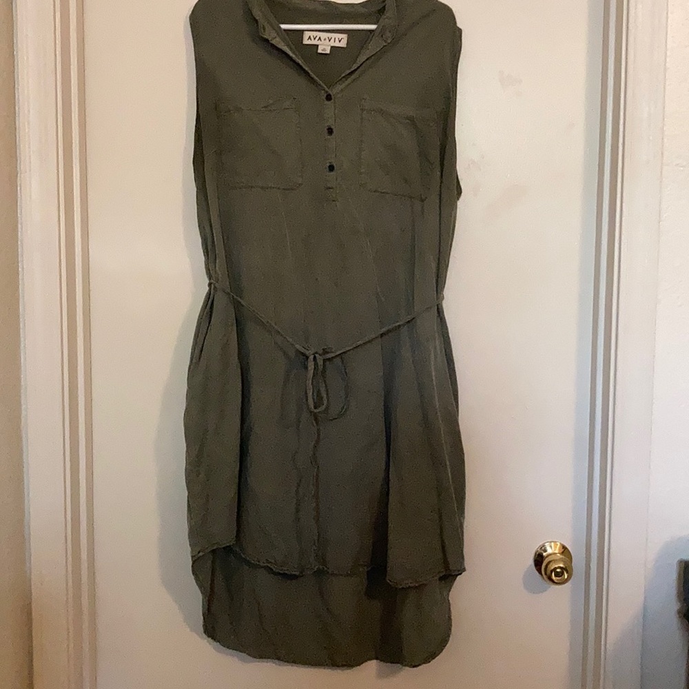 Ava & Viv Olive Button Down Dress size 2X